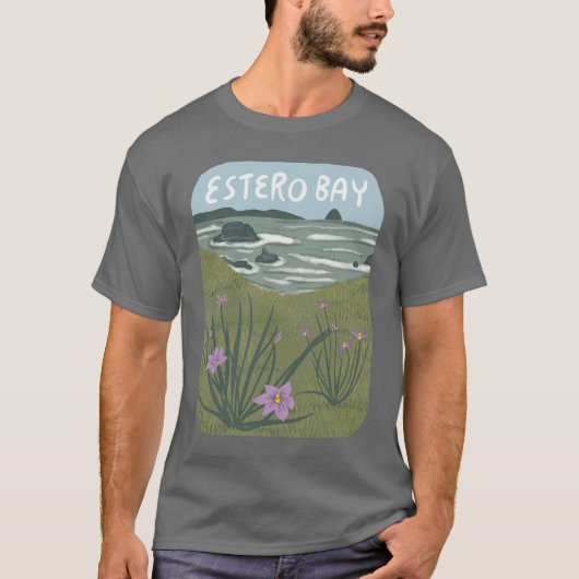 T-shirt Estero Bay Central California Illustration Beach T (Devant)