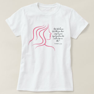 T-shirt Esther 4:14 Écriture Bible Verse rose Silhouette