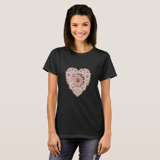 T-Shirt esthétique à cœur floral pour femmes
