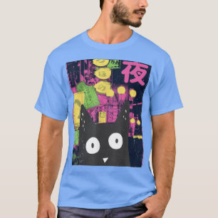 T-shirt Esthétique Alt mignon Anime Kitten Neko Japon Mang