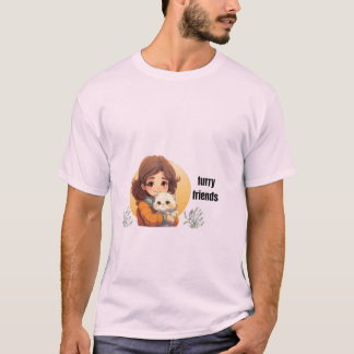 T-shirt esthétique avec une fille mignonne et son