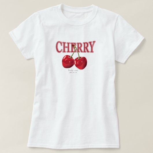 T-shirt Esthétique Cerise Mignon Fruit D'été (Design devant)