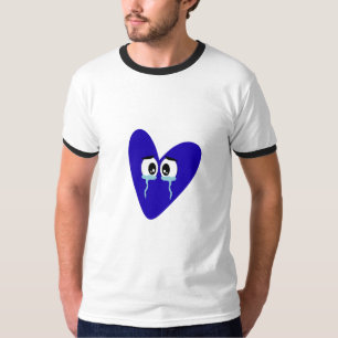T-shirt esthétique cœur bleu triste pleurant