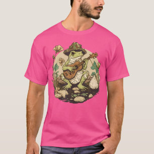 T-shirt Esthétique Cottagecore Grenouille Jouant de la Gui