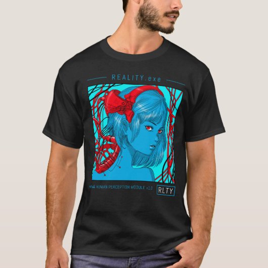 T-shirt esthétique Cyberpunk REALITY.exe (Devant)