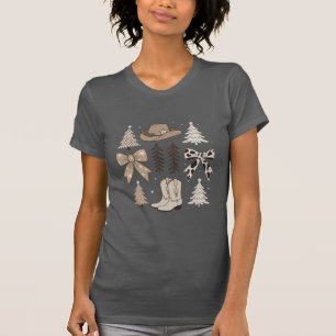 T-shirt Esthétique de rodéo de Noël de cow-boy de pays occ