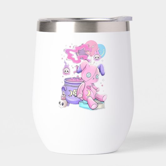 T-shirt esthétique déplaisant Éffrayant mignon gra (Gauche)