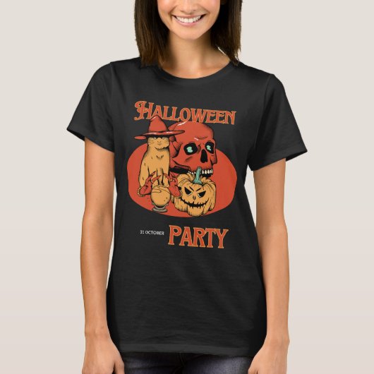 T-shirt esthétique déplaisant Éffrayant mignon gra (Devant)