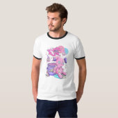 T-shirt esthétique déplaisant Éffrayant mignon gra (Devant entier)