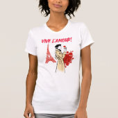 T-shirt Esthétique Fille de Paris – Conception Romantique (Devant)