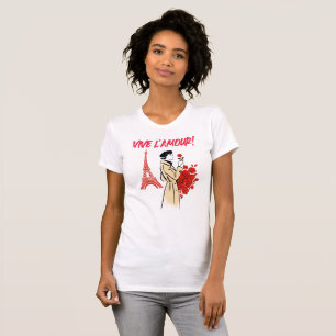 T-shirt Esthétique Fille de Paris – Conception Romantique