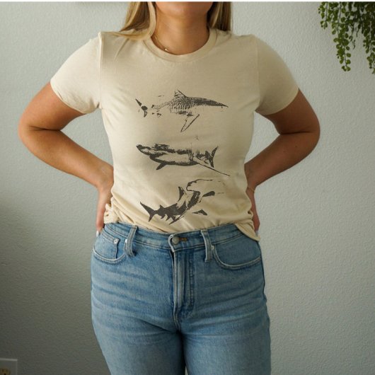 T-shirt esthétique Grunge Shark