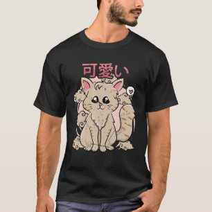 T-shirt Esthétique japonaise - Cute Kawaii Anime Cat - Clo