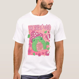 T-shirt Esthétique Kawaii Cute Frog Champignons Cottagecor