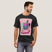 T-shirt Esthétique Vaperwave Chat Glitch Retrowave Synthwa (Devant entier)