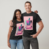 T-shirt Esthétique Vaperwave Chat Glitch Retrowave Synthwa (Unisexe)