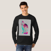 T-shirt Esthétique Vaperwave Chat Glitch Retrowave Synthwa (Devant entier)