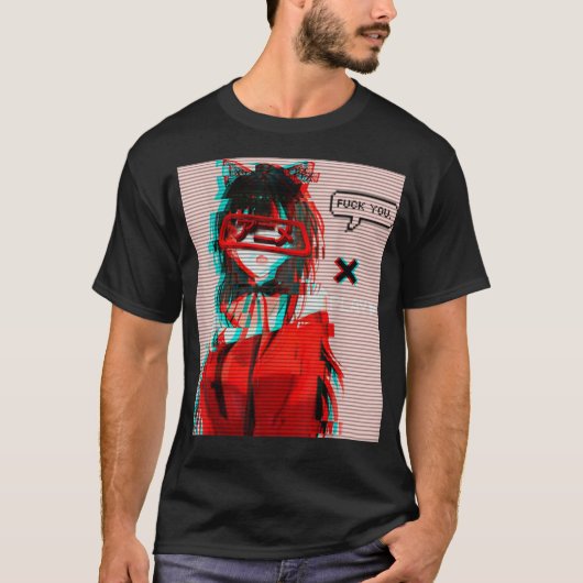 T-shirt Esthétique Vaporwave Japonais Futurisme Anime Retr (Devant)