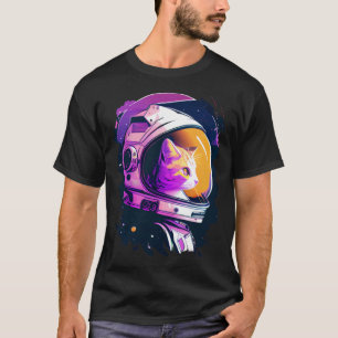 T-shirt Esthétique Vaporwave Space Cat 80s 90s Astronaut 4