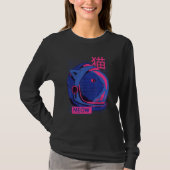 T-shirt Esthétique Vaporwave Space Cat Meow 80s 90s Aesth (Devant)