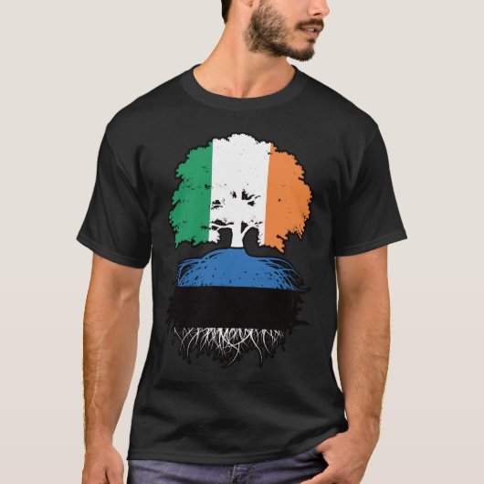 T-shirt Estonia Estonian Irish Ireland Tree Roots (Devant)