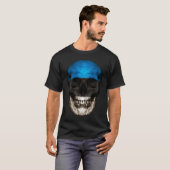 T-shirt Estonia Flag Skull Estonian Roots Proud Patriotic (Devant entier)