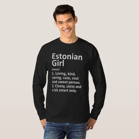 T-shirt ESTONIAN GIRL ESTONIA Don Funny Pays Accueil Racin (Devant entier)