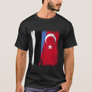 T-shirt Estonie Drapeau Demi Turquie Turkiye Estonien Turc