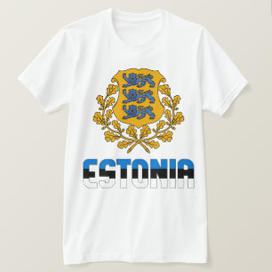 T-shirt Estonie Drapeau et blason Patriotique