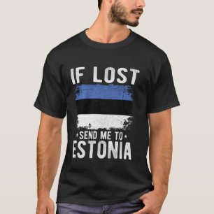T-shirt Estonie Drapeau souvenir - Si perdu envoyez-moi en