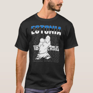 T-shirt Estonie Table Tennis Support Estonien Ping Pong T