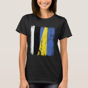 T-shirt Estonie Ukraine Demi-drapeau Estonien Ukrainien Pa
