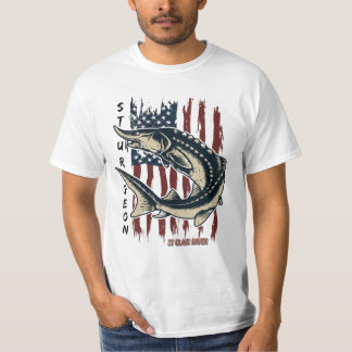 T-shirt Esturgeon de la rivière St Clair avec chemise à dr
