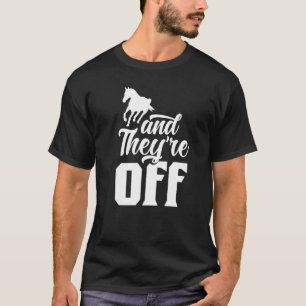 T-shirt Et c'est parti Racer Cheval Chevaux Course de chev