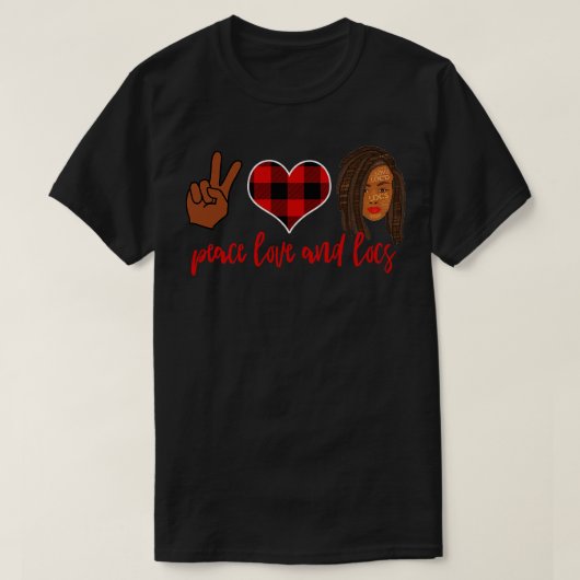 T-shirt et Locs Red Plaid Heart (Design devant)
