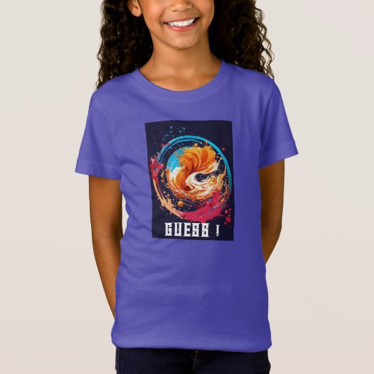 T-Shirt Et "mauve Guess Circle Splash Tee" T- (Devant)