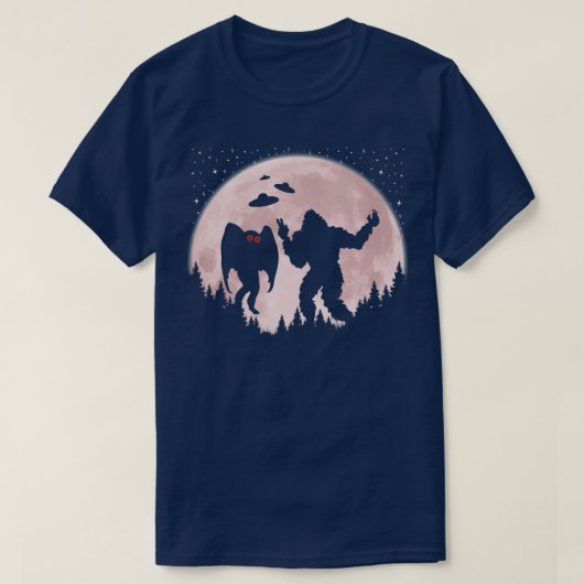 T-shirt Et Mothman Prend Des Selfies (Design devant)