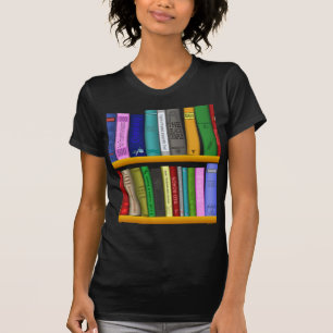 T-shirt étagère livres bibliothèque lecture