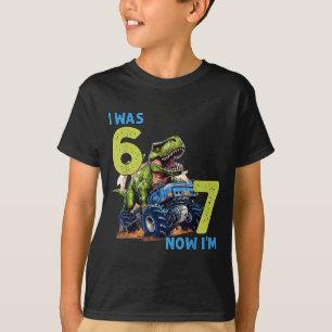 T-shirt était Six Sept Dinosaure 67 Mème 7e Anniversaire G