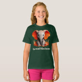 T-shirt Étaler Kindness mignon rouge orange bébé éléphant (Devant entier)