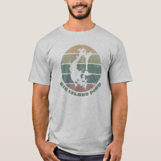 T-shirt Étang Big Island Vintage Retro Verts Poussiéreux