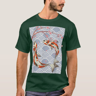 T-shirt Étang de poisson Japonais Sakura Cerise Blossom Ni
