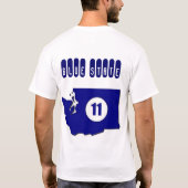 T-shirt État bleu - Washington (Dos)