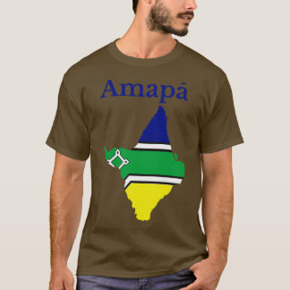 T-shirt Etat d'Amapa Carte Drapeau Brésil