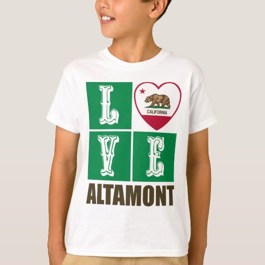 T-shirt Etat de Californie - Drapeau Coeur Altamont (Devant)