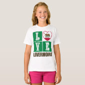 T-shirt Etat de Californie Drapeau Coeur Livermore (Devant entier)