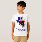 T-shirt État de cavalier de Taureau de rodéo du Texas (Devant entier)