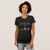 T-shirt Etat de Géorgie et Etats-Unis Texte du drapeau (Devant entier)