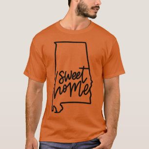 T-shirt État de l'Alabama Home Sweet Home Lettre Manuscrit