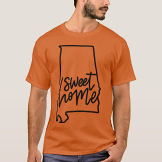 T-shirt État de l'Alabama Home Sweet Home Lettre Manuscrit